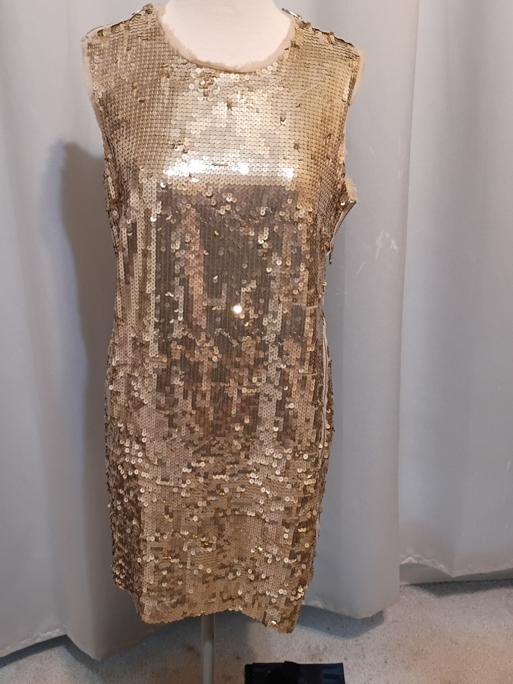 Robert Rodriguez Gold Sequin Shift Dress